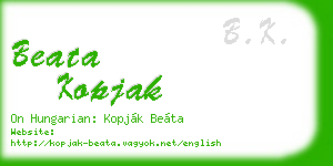 beata kopjak business card